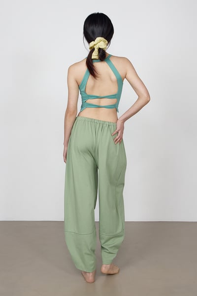 【熱銷】Dhyani 瑜珈闊腿款收腳寬褲 湖水綠 CON059GRN3