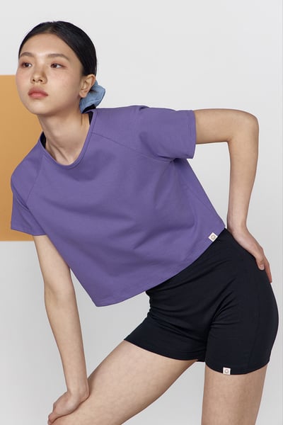 Dhyani 瑜珈短袖罩衫 陰影紫 CON064PUR2