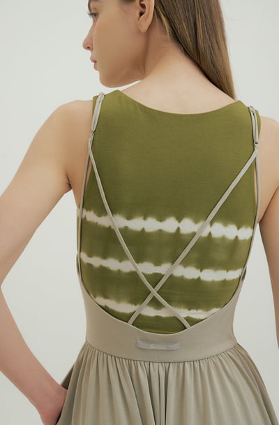 Front2line 瑜珈吊帶闊版長寬褲 卡其綠 FCWSJS003SKK9