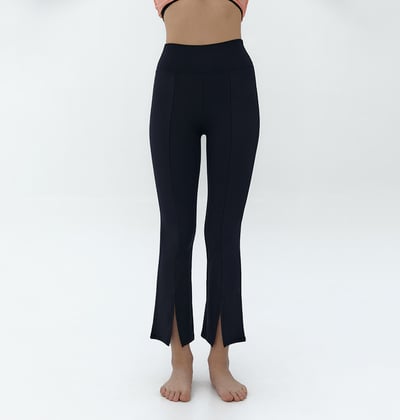 Conchwear 前開岔小喇叭褲 九分 經典黑 CON012BLK1