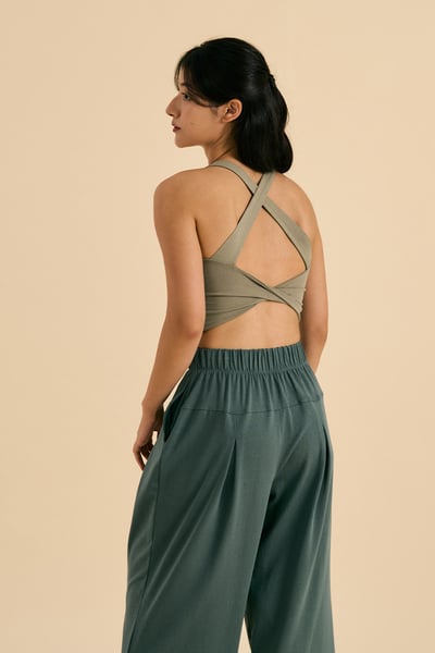 Dhyani 月光瑜珈扭結內衣 卡其綠 CON128KHA4