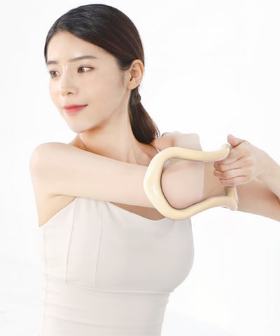 Moaclass 開背伸展按摩瑜珈環 奶茶色 MOA006