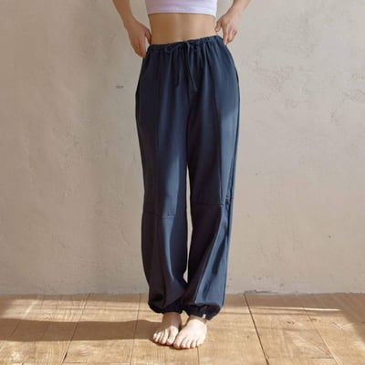 【熱銷】Dhyani 悠閒漫步束腳寬褲 深海藍 CON082NAV 男女通穿