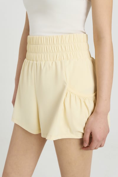 Front2line 涼感機能兩件式短褲 檸檬黃 各類運動適用3