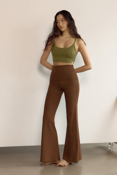 【熱銷】Dhyani 超高腰靴型喇叭褲 棕色 CON092BRN