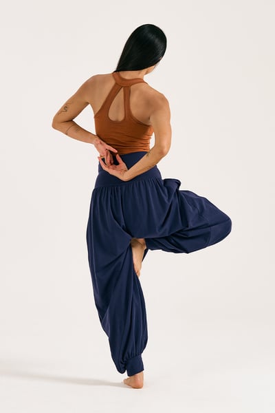 Dhyani 流動束腳氣球寬褲 深藍 CON136NAV7