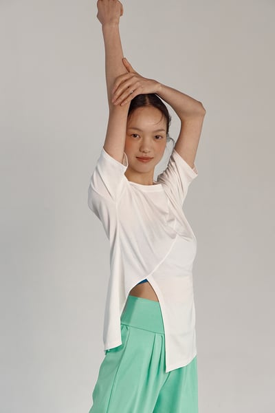 Dhyani 落肩兩穿短袖罩衫 雪白色 CON103WHT4