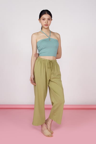 Dhyani 瑜珈寬鬆版直筒九分褲 芥末黃 CON112YEL4