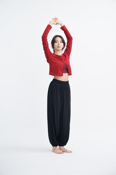 Sohamsoham 飄飄瑜珈束腳寬褲 黑色 SOH014BLK4