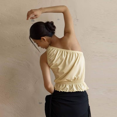 Dhyani 單肩無袖罩衫 檸檬黃 CON075YEL1