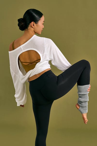 Dhyani 面紗造型綁帶長袖罩衫 白色 CON140WHT2