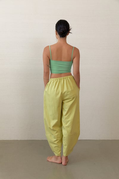 【熱銷】Dhyani 瑜珈闊腿款收腳寬褲 檸檬黃 CON059YEL7