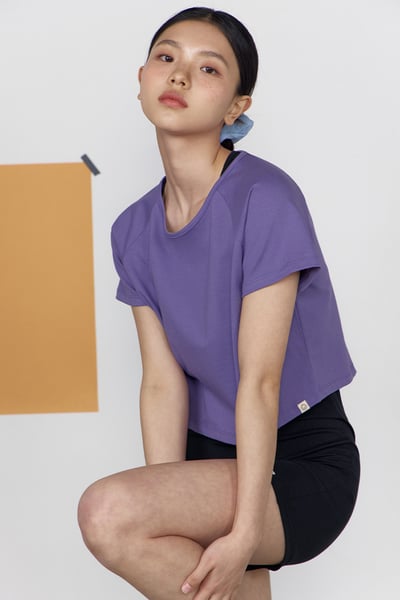 Dhyani 瑜珈短袖罩衫 陰影紫 CON064PUR4