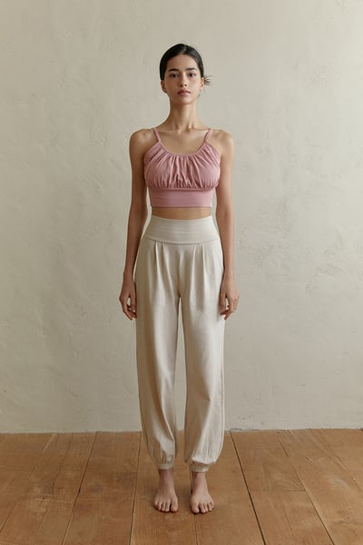 【熱銷】Dhyani 舒悅瑜珈束腳寬褲 奶茶色 CON019BEG2