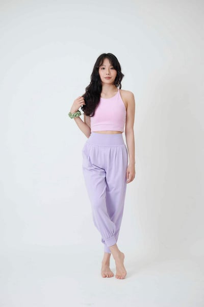 Conchwear X型削肩款胸墊短背心 薰衣草粉 CON117PNK2