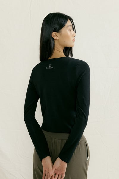 Front2line Indie 瑜珈長袖罩衫 黑色 FCWFTS031BLK4