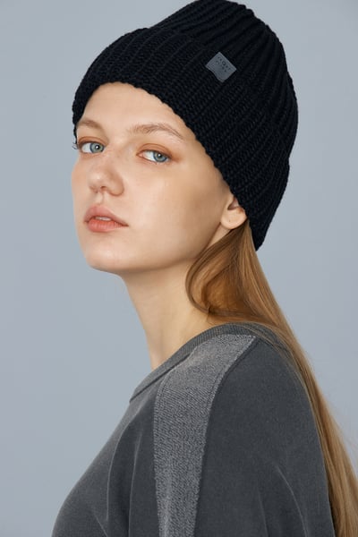 Front2line 折邊針織帽 經典黑 FAK007BLK4