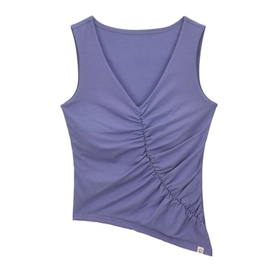 Dhyani 瑜珈優雅抽皺胸墊背心 紫色 CON115PUR7
