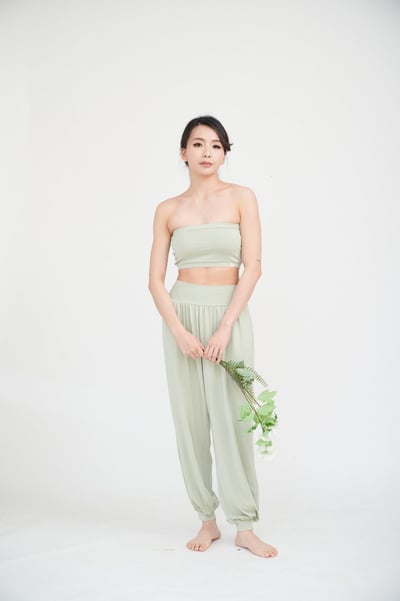 Happy yogi studio 高腰瑜珈束腳寬褲 鼠尾草綠 HYS007GRN7