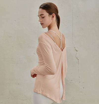 【熱銷】Conchwear 瑜珈兩穿長袖罩衫 淺粉色 CON048PNK1