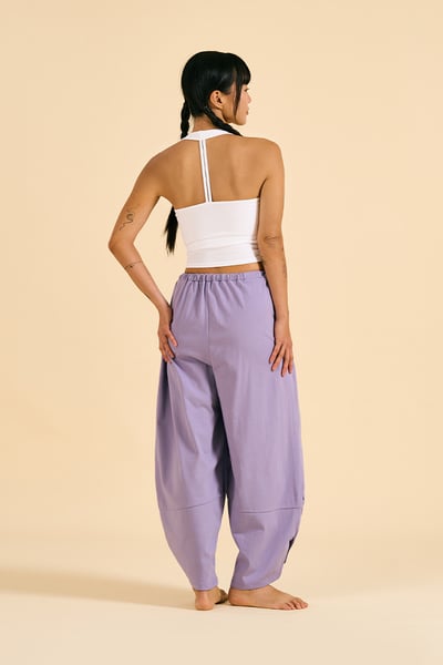 【熱銷】Dhyani 瑜珈闊腿款收腳寬褲 海風紫 CON059PUR