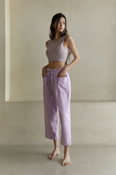 【熱銷】Dhyani 瑜珈寬鬆款口袋八分褲 丁香紫 CON024LIC2