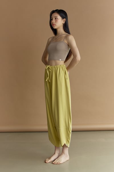 【熱銷】Dhyani 瑜珈闊腿款收腳寬褲 檸檬黃 CON059YEL3