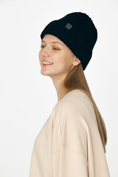 Front2line 折邊針織帽 經典黑 FAK007BLK2