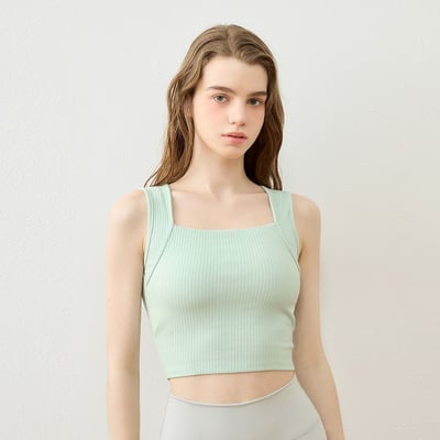 Parsley 坑紋美背瑜珈胸墊短背心 薄荷綠 P23CR003MIN1