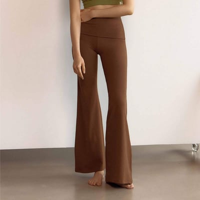 【熱銷】Dhyani 超高腰靴型喇叭褲 棕色 CON092BRN