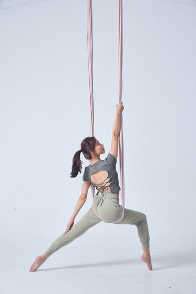 Front2line 天然棉 瑜珈合身款束腳寬褲 卡其綠 FCWFPT029KHA4