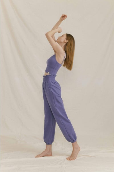 Front2line 彈力棉 瑜珈胸墊短背心 藍紫色7