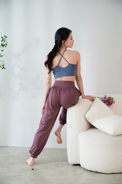 【預購】Happy yogi studio 瑜珈削肩款內衣 灰藍色 HYS008BLU2