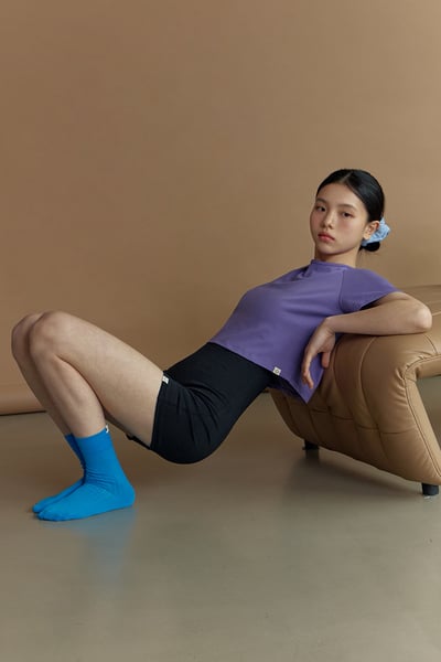 Dhyani 瑜珈短袖罩衫 陰影紫 CON064PUR6