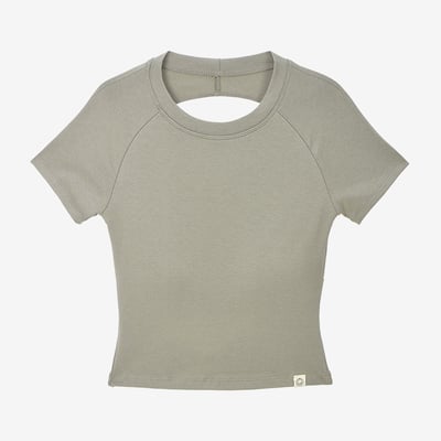 【熱銷】Dhyani 扭結胸墊短T恤 石灰色 CON094GRY7