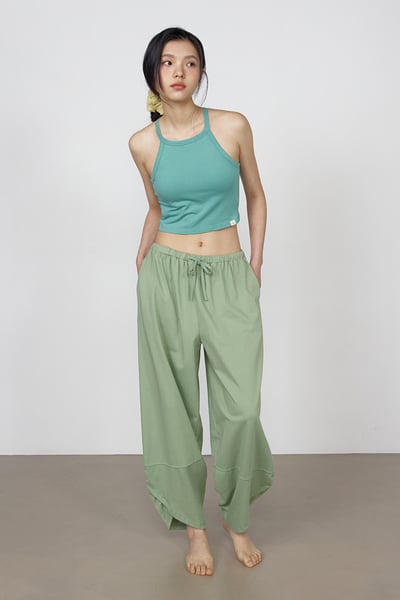 【熱銷】Dhyani 瑜珈闊腿款收腳寬褲 湖水綠 CON059GRN2