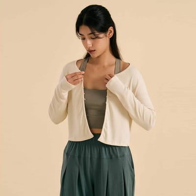 Dhyani 開襟長袖罩衫 象牙白 CON124IVY1