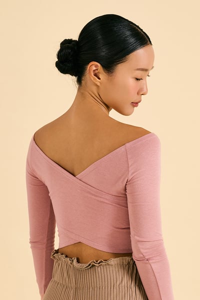 Dhyani V領長袖罩衫 裸粉 CON132PNK