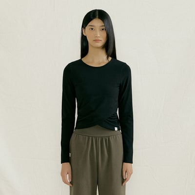 Front2line Indie 瑜珈長袖罩衫 黑色 FCWFTS031BLK1