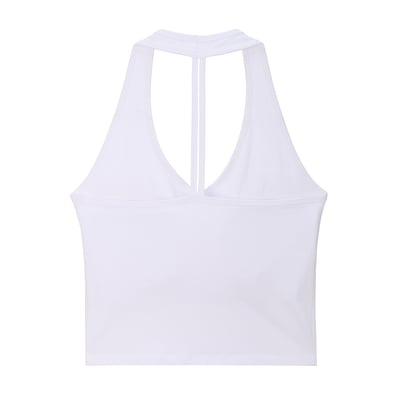 Dhyani V領線條胸墊背心 白色 CON135WHT10