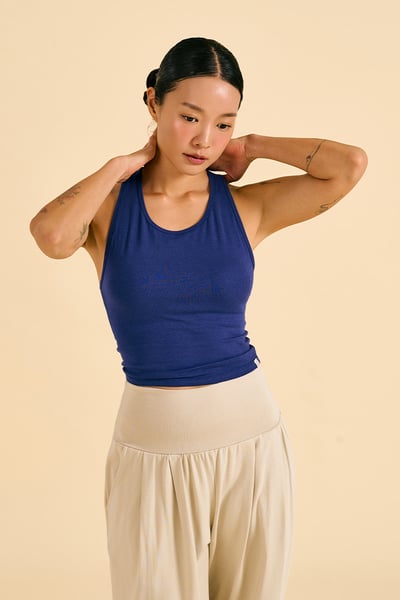 Dhyani 月亮U領胸墊背心 藍色 CON137BLU3