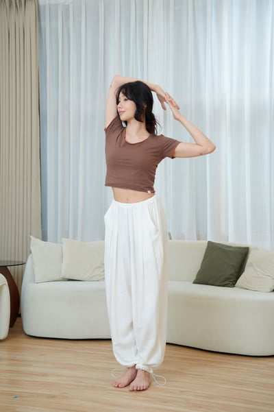 【熱銷】Dhyani 瑜珈寬鬆兩穿寬褲 象牙白 CON122IVY2