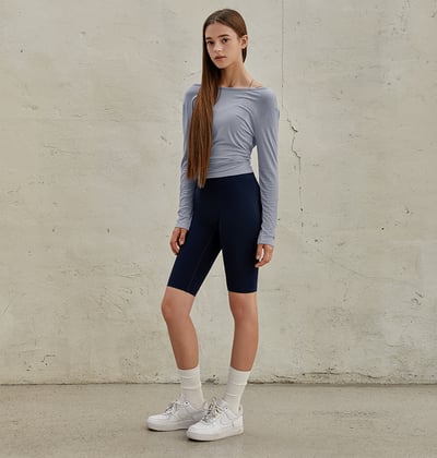 【熱銷】Conchwear 瑜珈兩穿長袖罩衫 霧霾藍 CON048BLU3