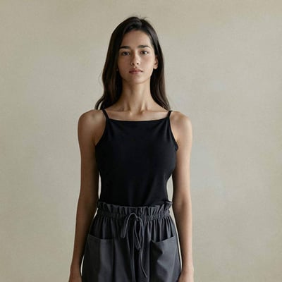 【熱銷】Dhyani 瑜珈後綁帶胸墊短背心 黑色 CON036BLK