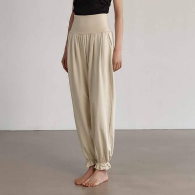 Dhyani 甜心寬鬆款束腳寬褲 奶茶色 CON104BEG