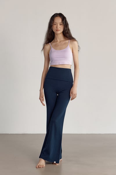 【熱銷】Dhyani 超高腰靴型喇叭褲 深海藍 CON092NAV