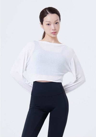 Conchwear 短版兩穿長袖罩衫 白色 CON116WHT8