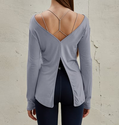 【熱銷】Conchwear 瑜珈兩穿長袖罩衫 霧霾藍 CON048BLU7