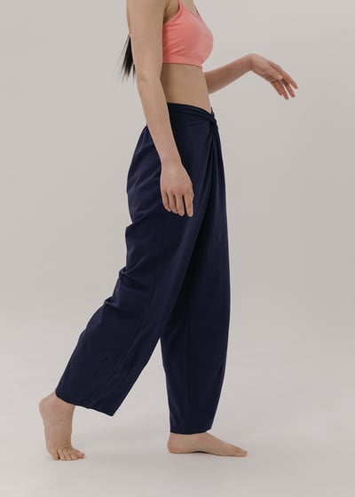 【2色】Sohamsoham 瑜珈扭結直筒收腳褲 海軍藍 SOH004NAV