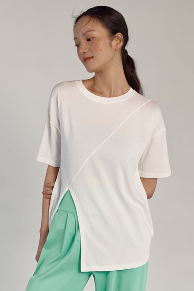 Dhyani 落肩兩穿短袖罩衫 雪白色 CON103WHT2